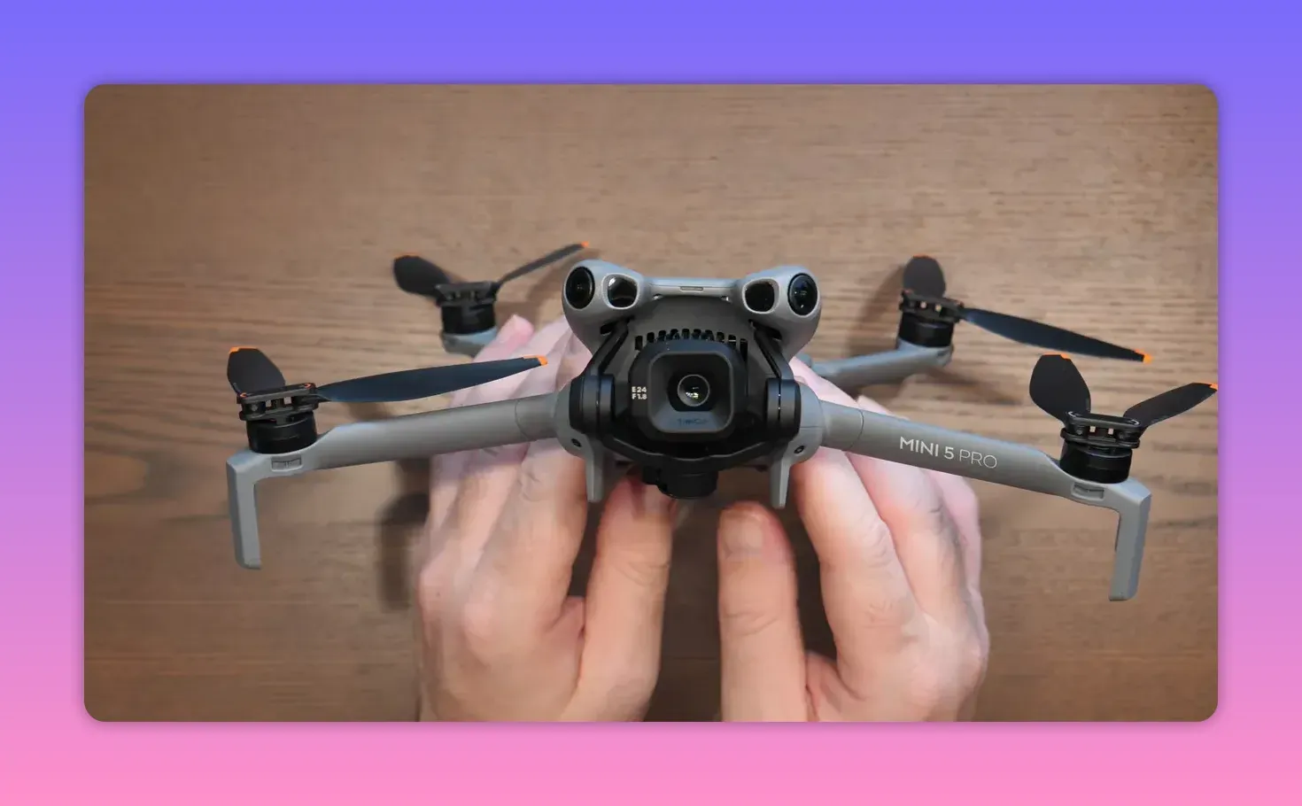 Close-up of DJI Lito X1 drone with front obstacle sensors visible