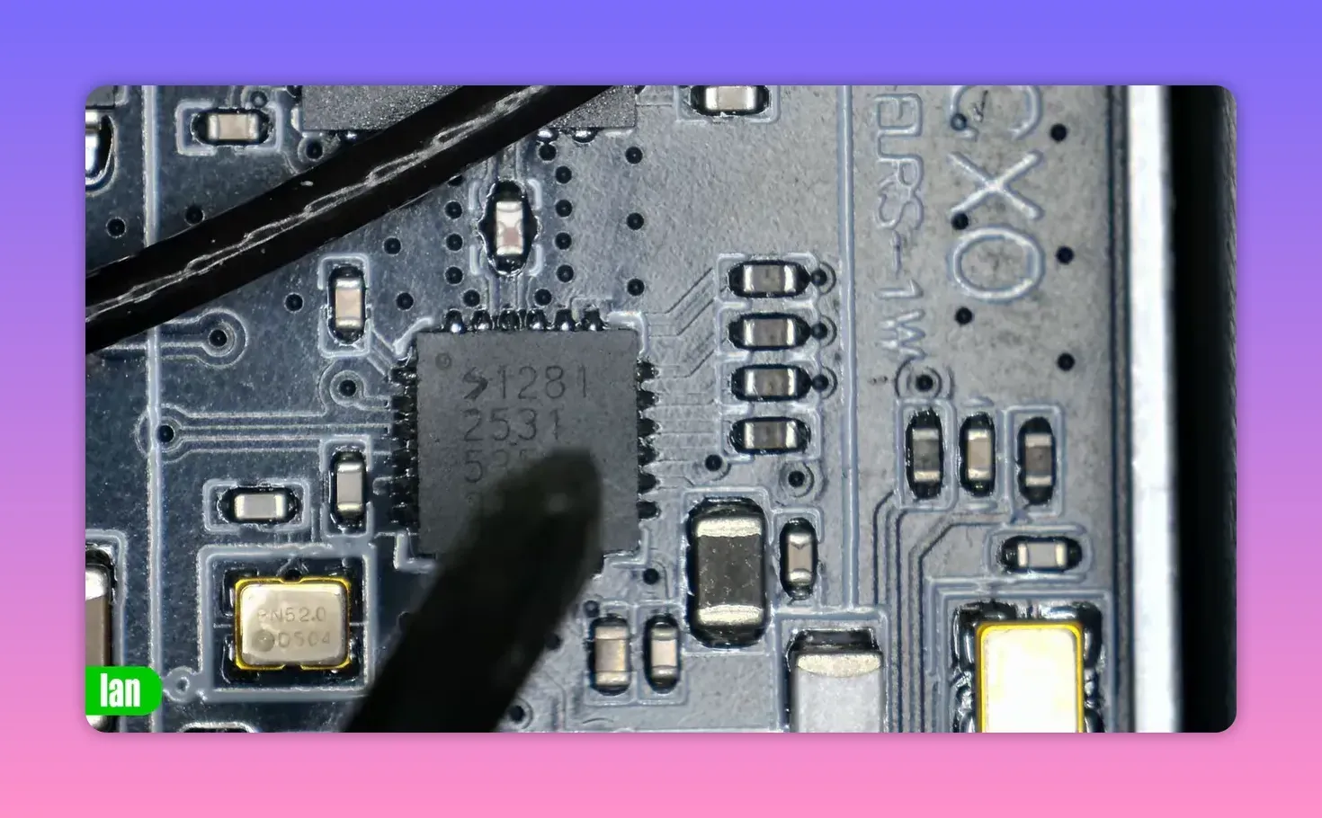 Jumper T15 Pro RF IC marking block close-up on the PCB