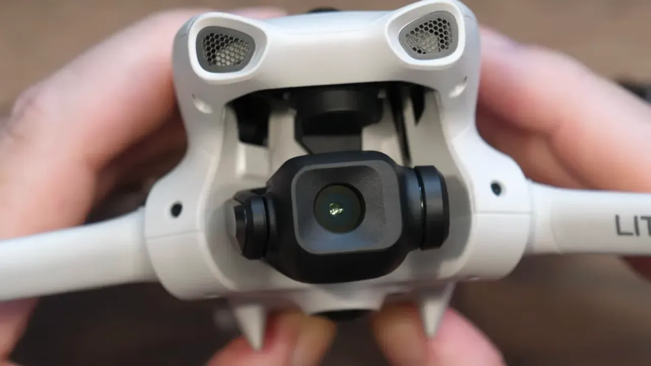 Close-up of the DJI Lito 1 front camera and sensing module