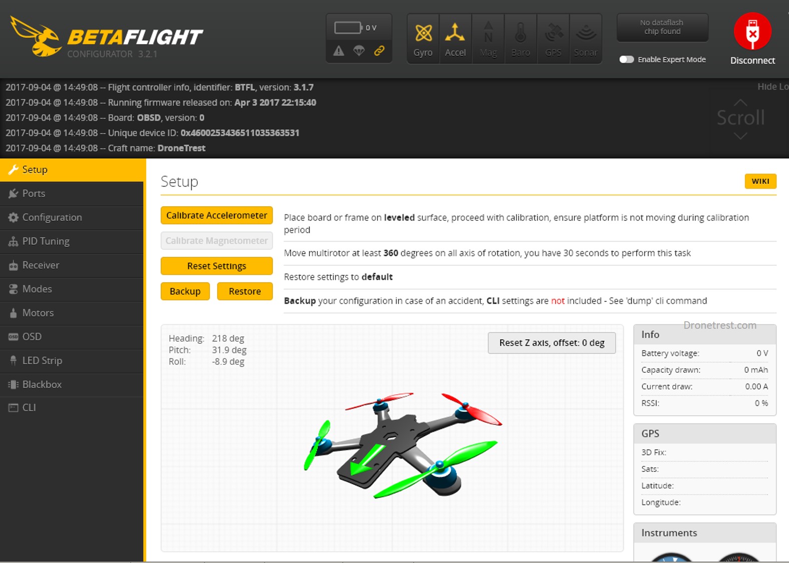 Wizard-X220s-betaflight-connect