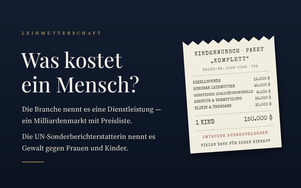 Was kostet ein Mensch?