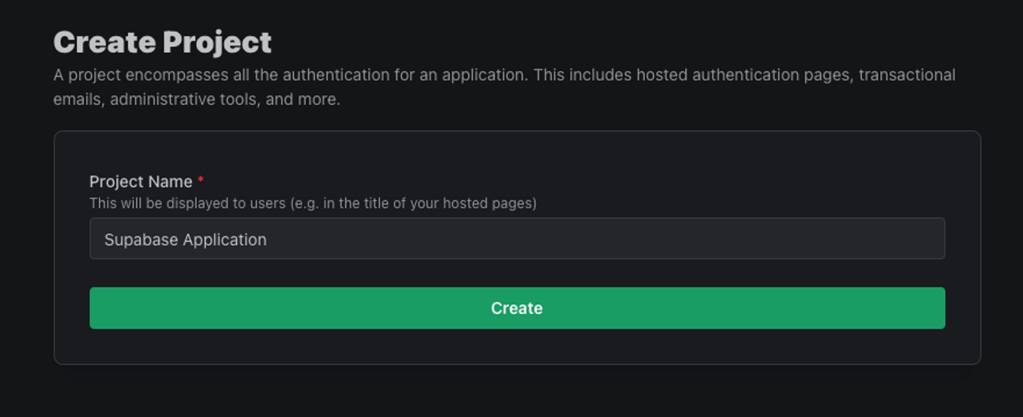 Create a PropelAuth authentication project