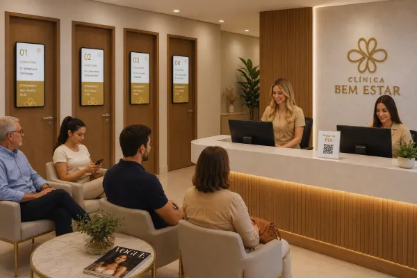 O impacto da sinalização digital na recepção da clínica