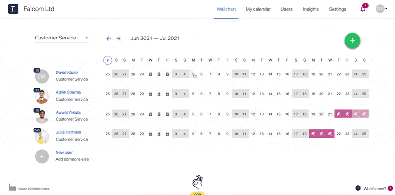 Timetastic Wallchart: Easily Book Time Off