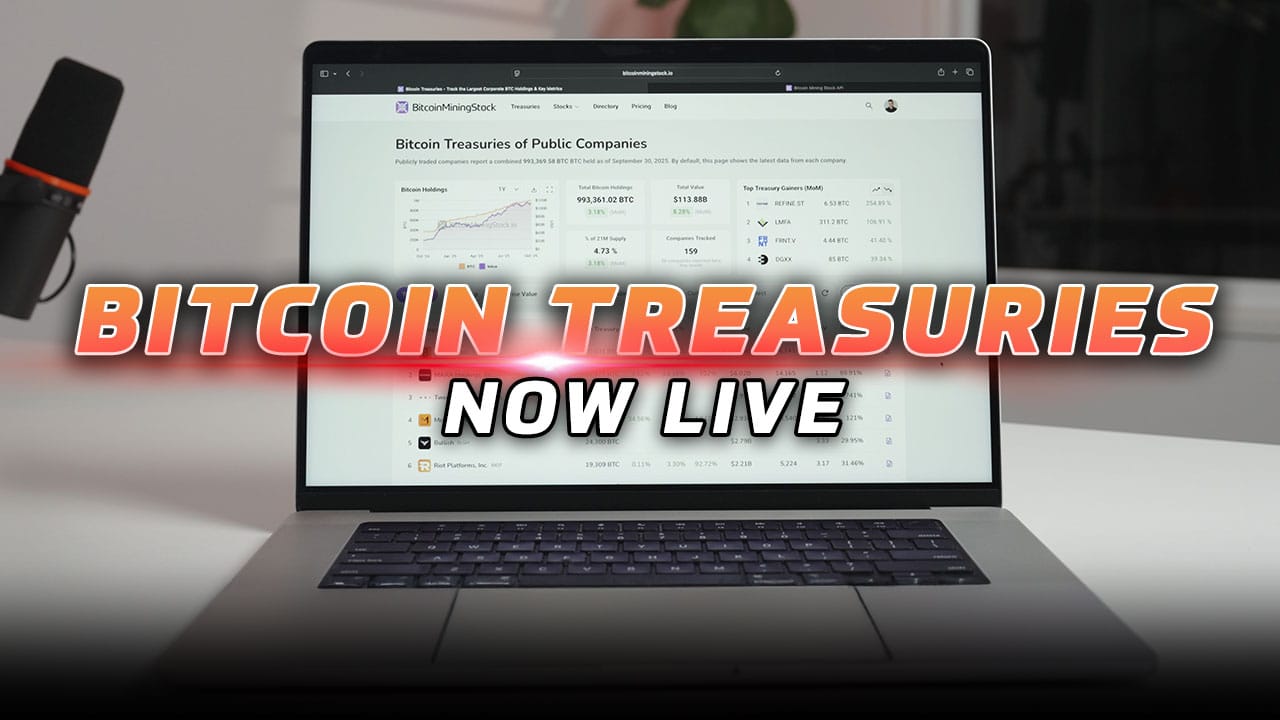 Introducing Bitcoin Treasuries and API Data Access on BitcoinMiningStock.io