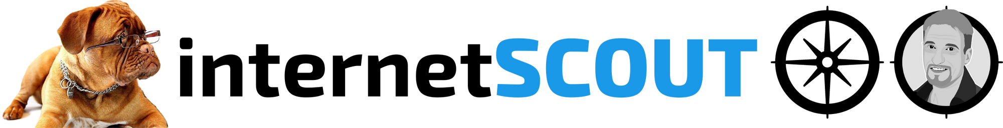 internetScout Logo mit Bild und Hund
