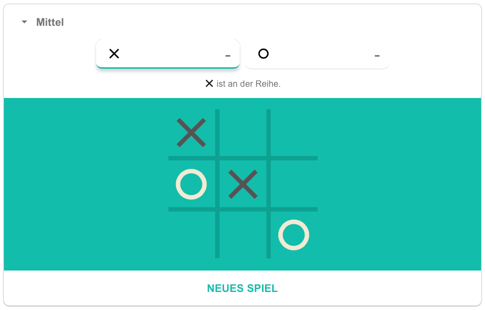 Tic-Tac-Toe bei Google spielen