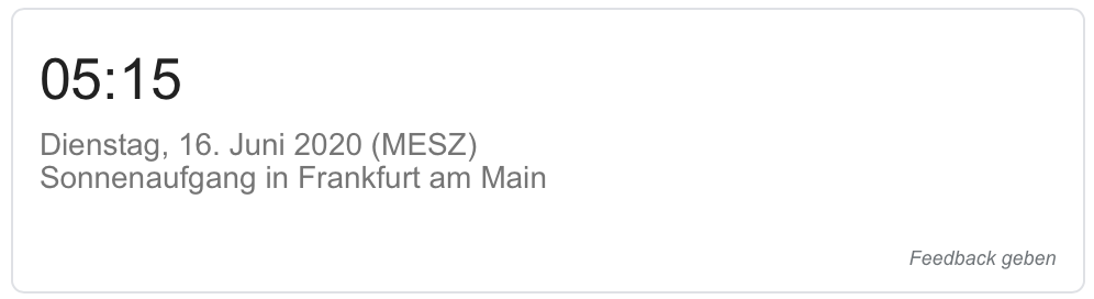 Sonnenaufgang und Sonnenuntergang