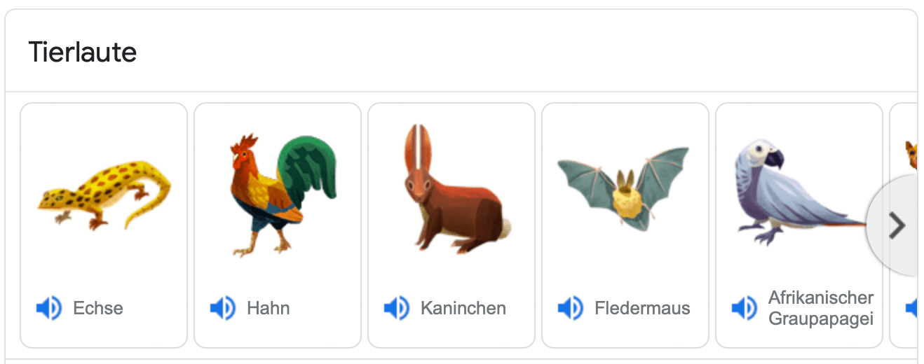 Tierlaute bei Google anhören