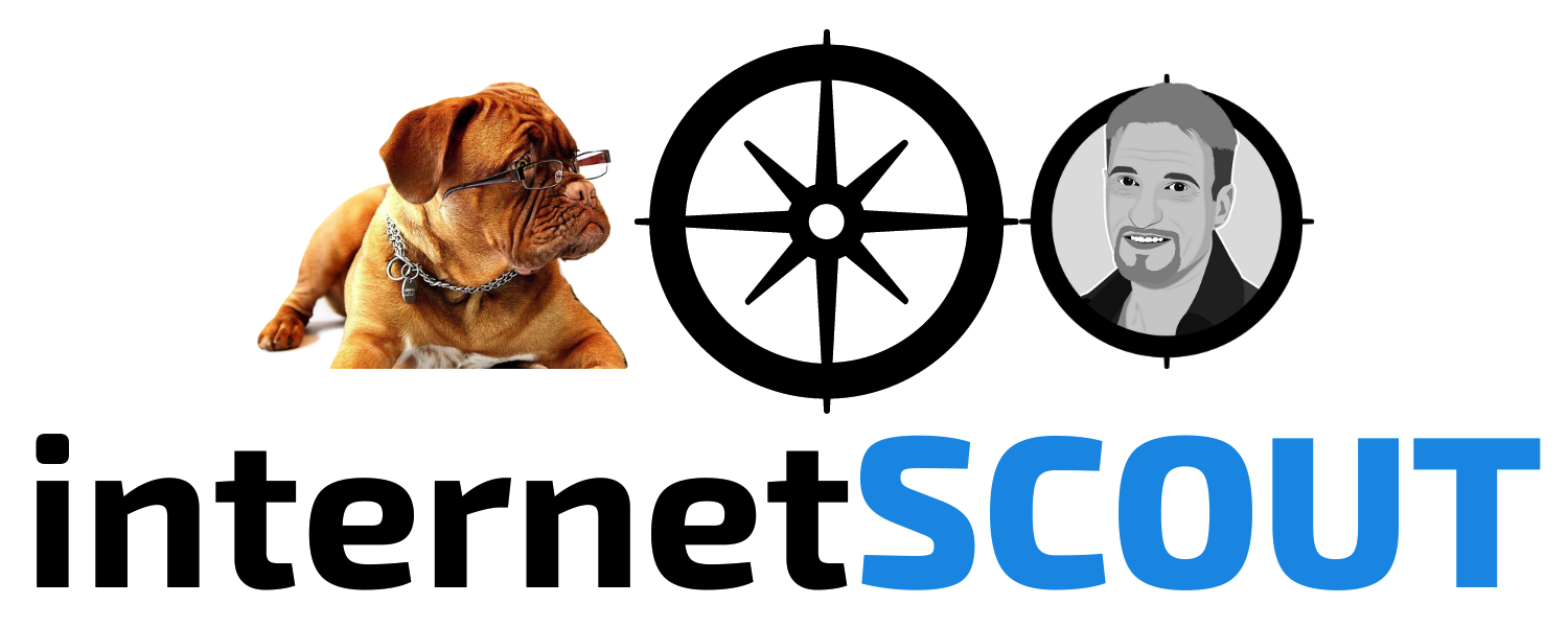 internetScout Logo Square mit Bild und Hund