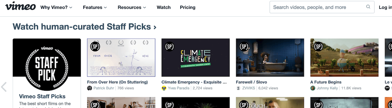 Vimeo Screenshot
