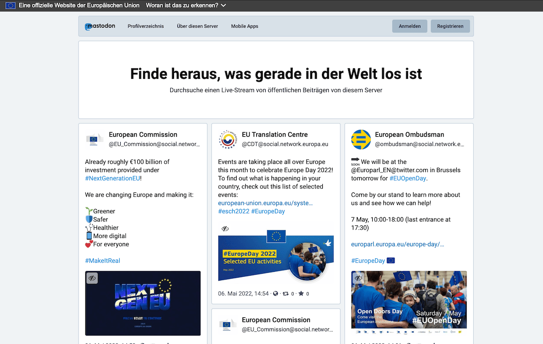 Screenshot EU Voice