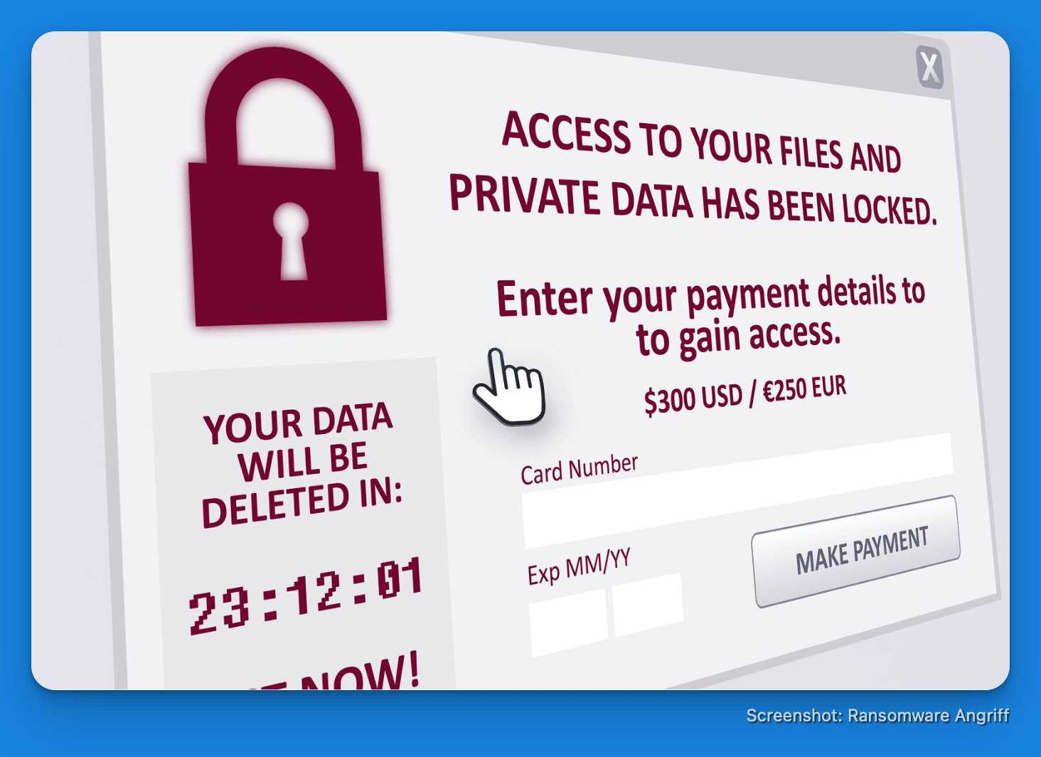 Screenshot Ransomware Attacke