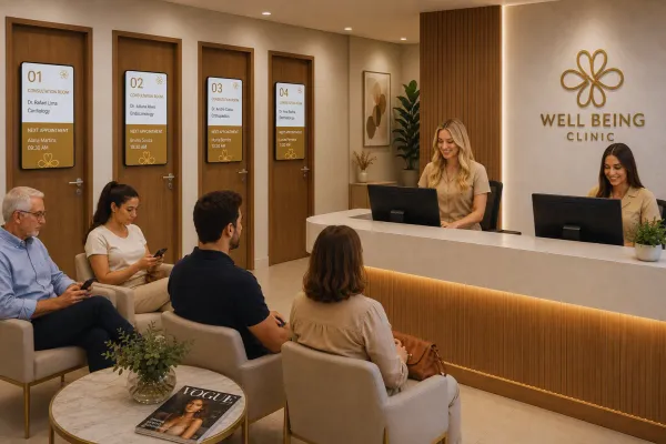 The impact of digital signage in the clinic reception area