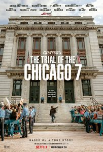 The movie poster for The Trial Of The Chicago 7.