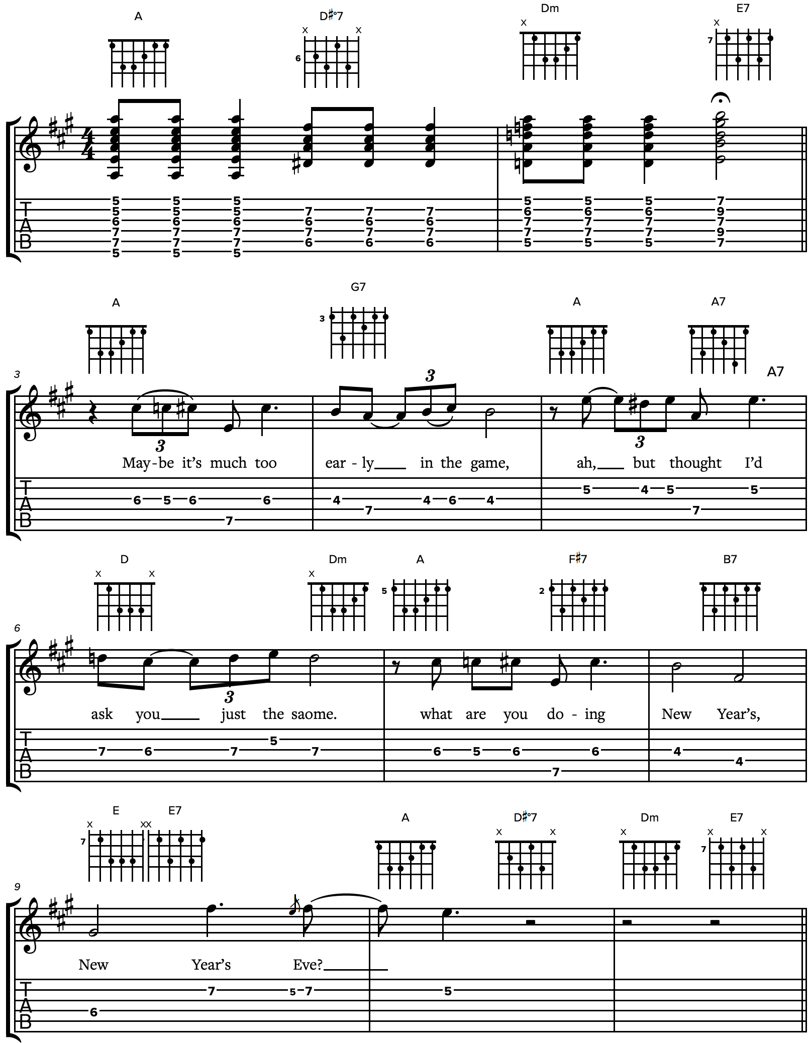 'What Are You Doing New Years Eve?' - Arranged by Bronson Ferdinand Wright