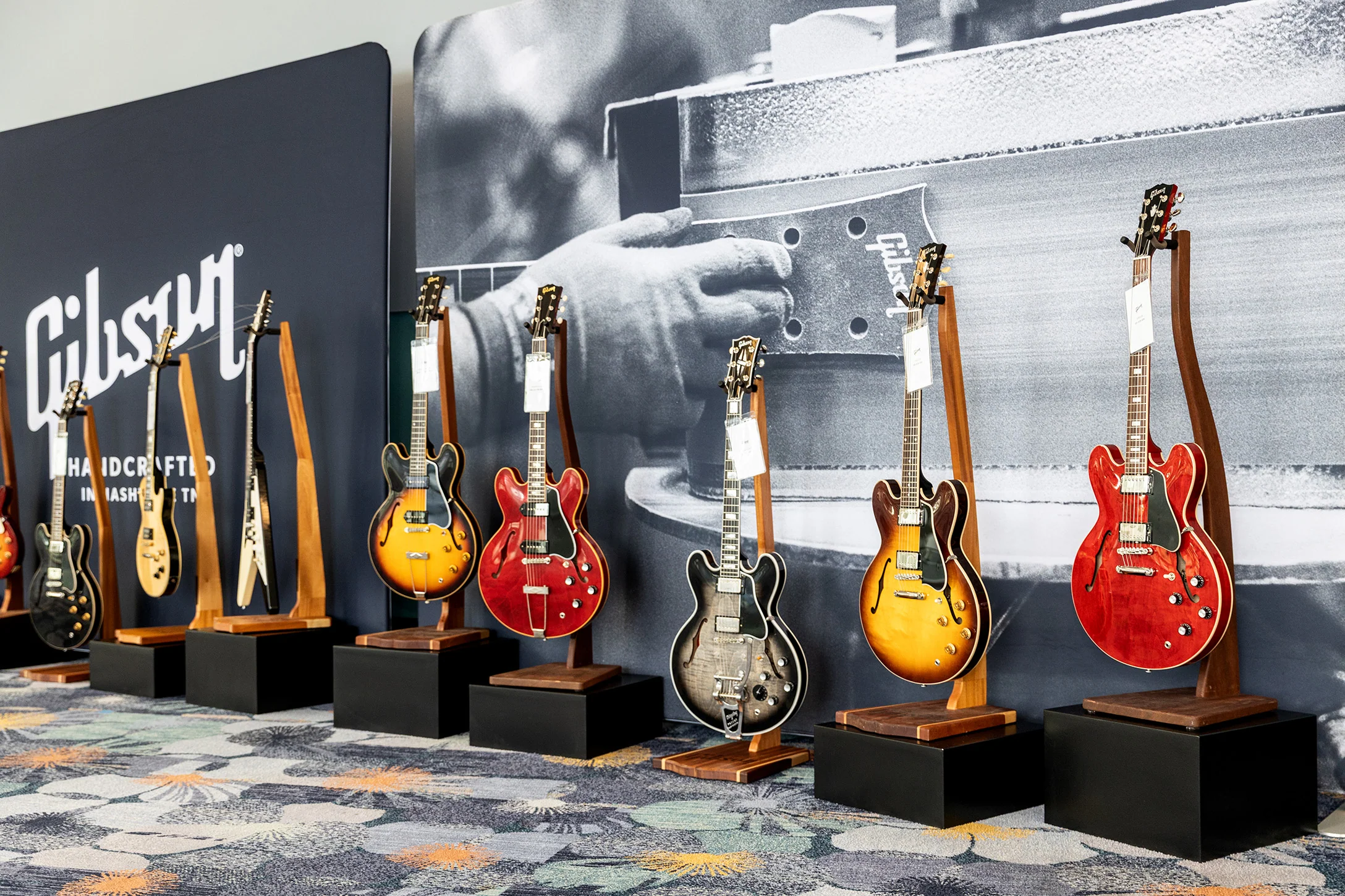 Gibson Custom ES-330 and Gibson ES-335 models alongside a sneak peek at the forthcoming Gary Clark Jr. ES-355